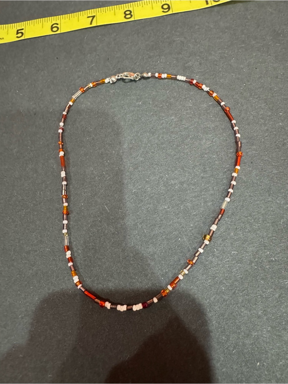 Handmade Delicate Red & Pink Seed Bead Necklace - Women's Jewelry